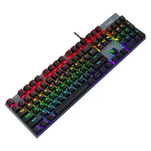 最流行的T17真机械键盘夜光笔记本桌面电脑朋克键盘RGB游戏金属电子竞技Usb