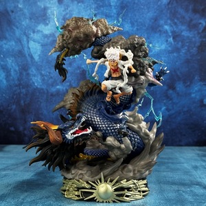 Figurine d'action <span class=keywords><strong>One</strong></span> <span class=keywords><strong>Piece</strong></span> - Modèle décoratif Monkey D. <span class=keywords><strong>Luffy</strong></span> ( Tenant une foudre) VS <span class=keywords><strong>Kaido</strong></span> - Statue d'anime de haute qualité pour collection - Product Image 1
