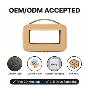 Sac de rangement cosmétique imperméable à fermeture éclair avec fenêtre transparente grande capacité, sac de beauté de voyage personnalisable avec LOGO - Product Image 2