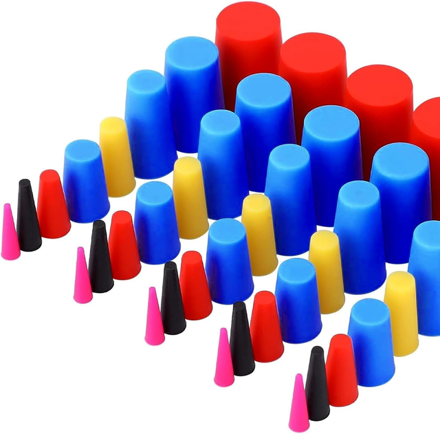 125pcs Silicone Rubber Tapered Plug Kit Assorted for Masking off Holes in Powder Coating Painting and Media Blasting