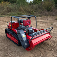 Broyeur forestier diesel télécommandé industriel tout-terrain pour tracteur, tondeuse à fléaux pour la coupe de l'herbe sur les pentes montagneuses