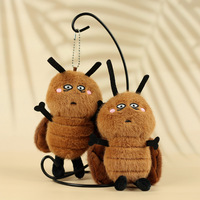Mignon petit cafard en peluche porte-clés pendentif conception personnalisée Bug insecte Figurine poupée animaux en peluche jouets pour cadeau