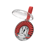 Kit de Adaptador de Carga USB con Cable Transparente Retráctil OEM para Regalo, Cabezal Convertidor USB y Cable de Carga de 60W con su Logotipo