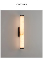 Applique murale LED moderne de luxe en cuivre pour chambre à coucher et hôtel, éclairage décoratif intérieur en albâtre naturel avec abat-jour en albâtre