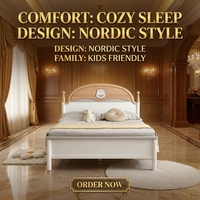 Lit simple confortable pour enfants, ensemble de meubles de chambre à coucher, chambre d'adolescents garçons et filles, lit moderne de luxe pour enfants, taille Queen