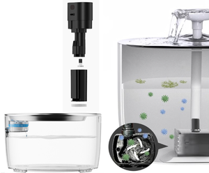 JiaBei Dispensador de Agua Recargable para Mascotas de Acero Inoxidable, Circulación Automática de Agua, Gran Capacidad, Bebedero para Perros y Gatos - Product Image 4
