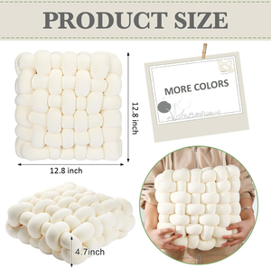 Silla de decoración japonesa de estilo escandinavo tejida a mano, almohada de masaje Lumbar, cojín de asiento de sofá, cojines de nudo - Product Image 3