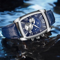 ON6818 ONOLA Montre à quartz pour homme, boîtier en alliage, cadran de 45 mm, bracelet en cuir imperméable, multifonction, mode business