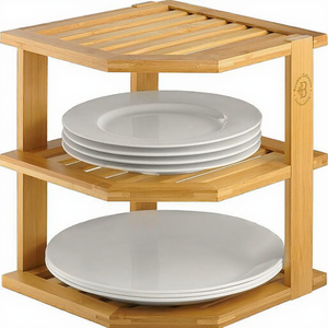 <span class=keywords><strong>Estante</strong></span> Esquinero Multifuncional de Bambú de Tres Niveles, No Plegable, para Almacenamiento de Condimentos de Cocina, Ahorro de Espacio, Ecológico, para <span class=keywords><strong>Platos</strong></span> - Product Image 2