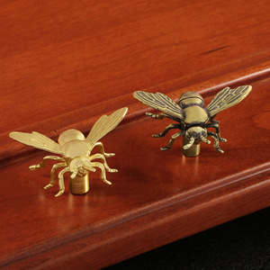 Gagang pintu kuningan kreatif buatan tangan, gagang pintu lemari anak-anak, pengait dan gantungan serangga logam. - Product Image 5