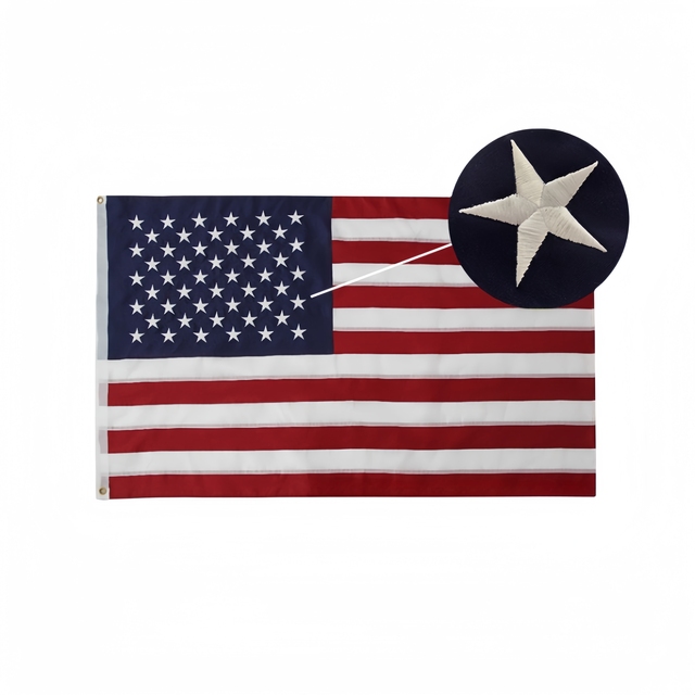 Wholesale 3*5ft 90*150cn Polyester American National Flag High Quality Custom Print Embroidered USA Flag