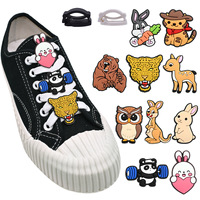 Accessoires de lacets en PVC souple à motif animaux de dessin animé pour chaussures de sport pour enfants, vente en gros de sangles et clips de lacets