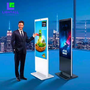 Papan Iklan Digital Interaktif Vertikal Berdiri Di Lantai 55 Inci Dalam Ruangan <span class=keywords><strong>LCD</strong></span> <span class=keywords><strong>TV</strong></span> Layar Sentuh Berdiri Di Lantai