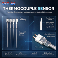 Termokopel Respon Cepat Industri Presisi Tinggi Tipe B Sensor Suhu Termokopel Tungsten Rhenium OEM Kustomisasi