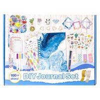 Ensemble de journaux à faire soi-même pour filles, kit cadeau de papeterie pour scrapbooking avec autocollants, stylos colorés, rubans Washi pour fêtes d'anniversaire, cadeau pour enfants