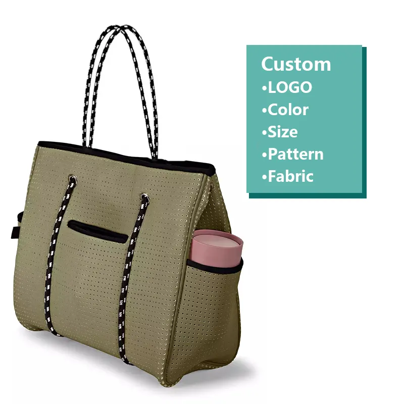 Роскошная сумка-тоут через плечо для женщин, многофункциональная большая пляжная Неопреновая легкая сумочка на заказ