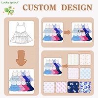 Custom Girls Sports Dress Young Girls Athletic Tulle Princess Dress Sleeveless Printed Mesh Yoga Dress