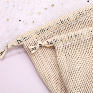 Chất lượng cao vòng dưới bông lưới dây rút xà phòng chăm sóc da mỹ phẩm giặt Túi tái sử dụng biểu tượng tùy chỉnh in túi lưới - Product Image 5