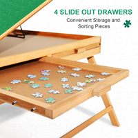 Table de puzzle portable avec pieds réglables, plateau en bois pour puzzle avec 4 tiroirs et couvercle, cadeau d'anniversaire pour maman, 1500 pièces