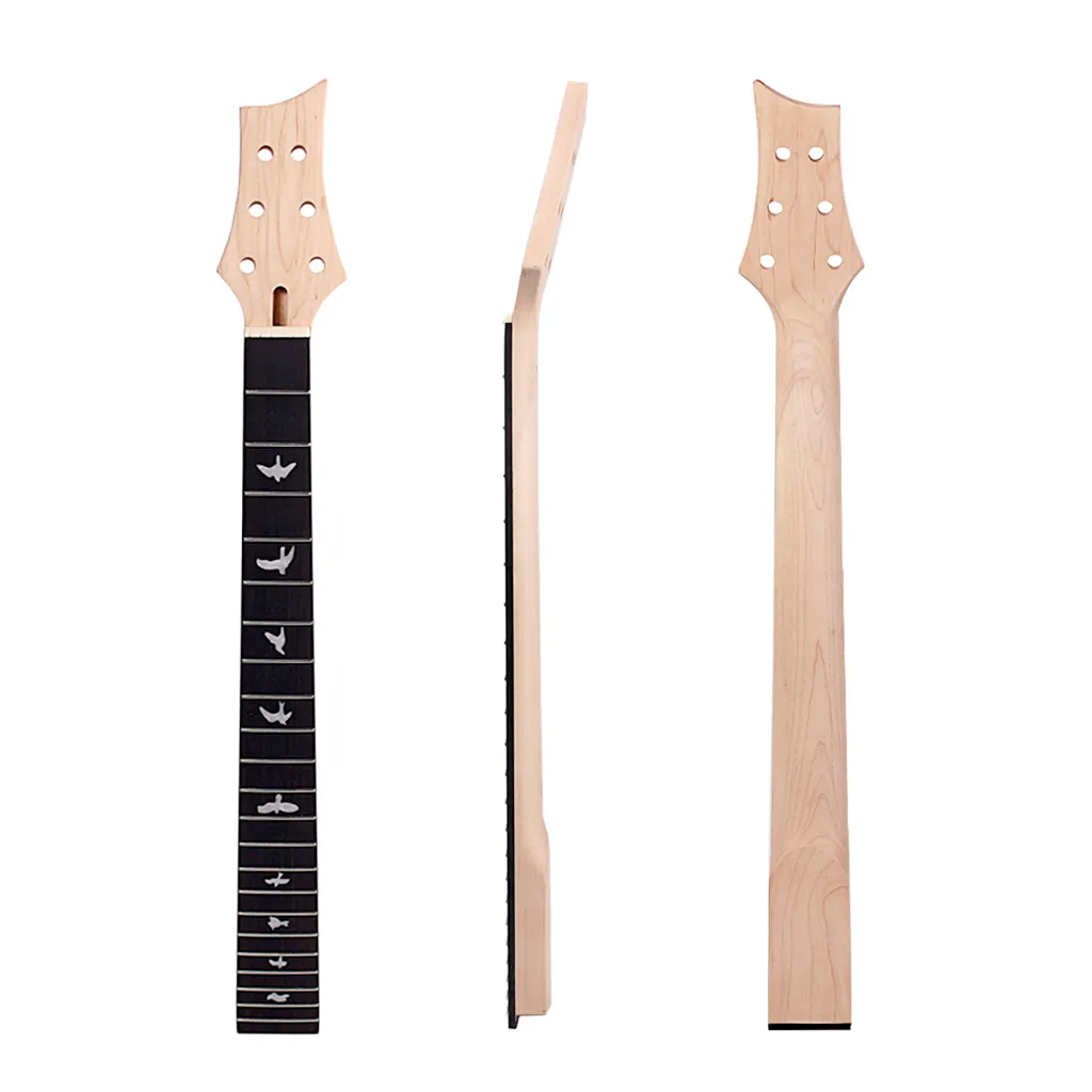 Leher gitar listrik 22 Fret 25.5 inci Maple Rosewood Fingerboard dengan Inlay burung putih gitar DIY
