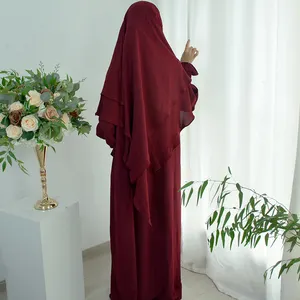 Grosir bahan kain Abaya Dubai pakaian Islami gaun wanita hijab Arab sederhana Atasan Wanita Abayas Marocaine Kaftan