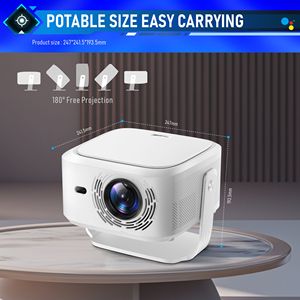 โปรเจคเตอร์โฮมเธียเตอร์ 1080P 800 ANSI ลูเมนส์ HD HY450MAX-GTV ลำโพงในตัว 10W พร้อม WIFI และ Google TV Dongle ในตัว - Product Image 2