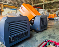 Compresseur d'air à vis diesel Kubota PR-190/8CY, 5m/min, 8 bars, lubrifié, portable, sur châssis remorque – Meilleure vente