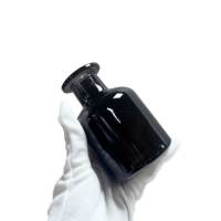 Nouveau design – Bouteille diffuseur de parfum en verre noir 150 ml – Flacon vide de luxe pour diffuseur à bâtonnets – Personnalisable en taille et logo – Pour maison, bureau, voiture