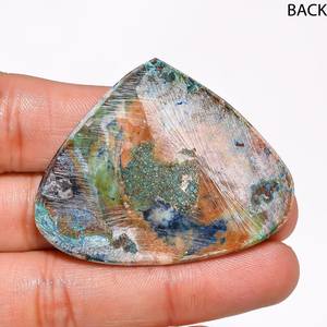 Cabochon d'azurite namibienne 83.5 Ct. Pendentif en forme de coeur en vrac fabriqué à la main 38X48X5mm poli naturel bijoux artisanat namibien - Product Image 6