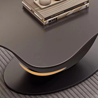 Nouvelle Table Basse Nordique « Plaque de Roche Nuage » pour Salon, Modèle Moderne Simple et Irrégulier de Petite Maison, Table à Thé Noire de Luxe Léger