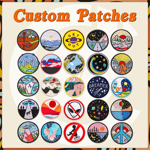 Patch brodé thermocollant en sergé, forme cœur ronde, personnalisable avec votre nom et logo, vente en gros - Product Image 6