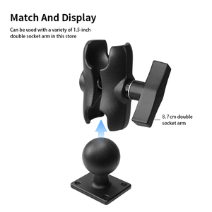 VINmounts Cabeza esférica 1,5", base 4 agujeros 30*38mm, aluminio, compatible con brazo doble enchufe tamaño C - Product Image 3