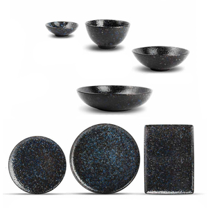Ensemble de 4 assiettes de table en céramique, bol à <span class=keywords><strong>soupe</strong></span>, tasse de thé, assiettes à dîner minimaliste, nouveau <span class=keywords><strong>design</strong></span> style rétro - Product Image 4