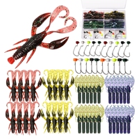 Vente en gros de leurres souples en PVC durables en forme de homard, hameçons Ned Rig pour la pêche au poisson-chat, au bar, en eau salée, en eau douce, en rivière, en lac