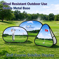 Bannière pop-up pliable double face pour bord de terrain de golf