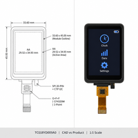 Module d'écran tactile capacitif LCD 1,8 pouces 240x284 Portrait SPI 20 broches G+F+F Interface I2C à simple contact pour appareils compacts