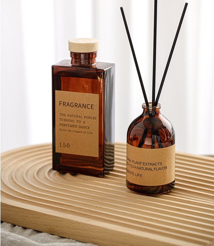 অ্যারোমাথেরাপি গ্লাস বোতল ব্রাউন পারফিউম 100 মিলি বিলাসবহুল রিড ডিফিউজার 2