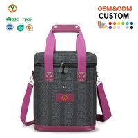 Sac de transport pour 4 bouteilles de vin, nouvelle conception, rembourré en mousse, grande capacité, isolé, pour pique-nique en plein air, camping, plage, avec sangles amovibles