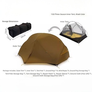 Nouvelle arrivée, tente de glamping légère pour 2 personnes, imperméable, quatre saisons, une chambre, pour la plage, la randonnée, le camping en <span class=keywords><strong>famille</strong></span> - Product Image 6