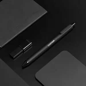 KACO murni pena Gel kustom tinta hitam 0.5mm titik halus untuk perlengkapan rumah kantor sekolah pegangan karet sentuh lembut