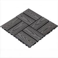 Dalles de terrasse WPC gaufrées 30*30*2.2cm, à emboîter soi-même, pour patio extérieur
