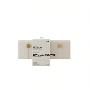 Meuble-lavabo de salle de bain Stow 60 pouces, fermeture amortie, MDF peint, style moderne et contemporain, sur pied, avec vasque en céramique - Product Image 1