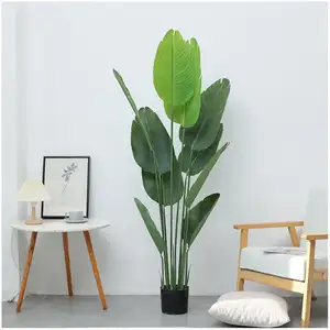 Planta Artificial, hojas de pared verde y flores decorativas, flores, árbol de bonsái, plátano, árbol de Navidad, árboles de pino de hoja perenne artificiales