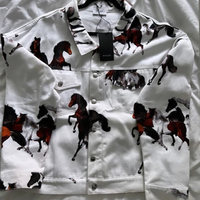 Veste en jean DiZNEW Brown Horse Cotton Factory OEM/ODM Veste en jean à impression numérique délavée Veste en jean à boutons pour hommes