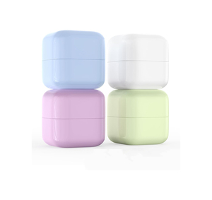 Pot carré double couche en PP 20g 30g 50g 100g, pots cosmétiques vides en plastique PP de forme carrée blanc, noir, bleu avec couvercles - Product Image 1