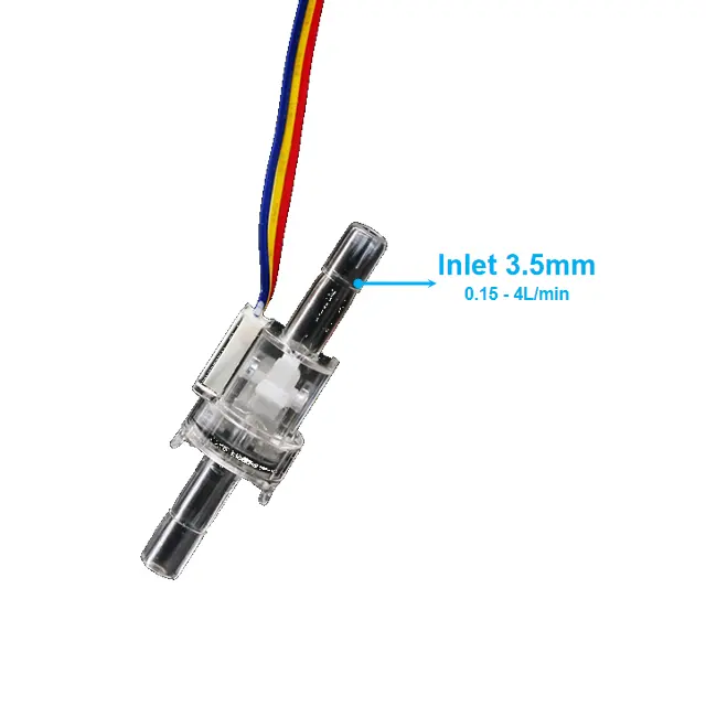 Medidor de flujo de agua de aplicación general para el hogar de 3,5mm Sensor Hall de PC de plástico de flujo interno Hz = 43 * Q Impulsor de microturbina Visual
