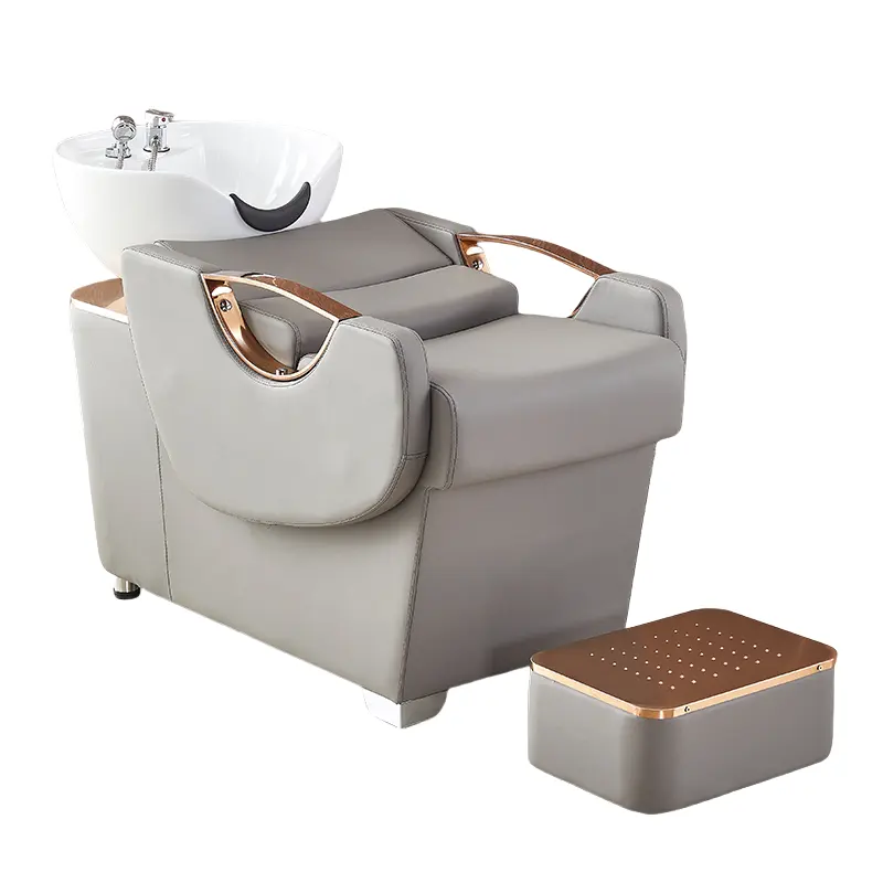 2024 New Designs Rose gold Shampoo Chair Bowl Wash Bed Supplier Manufacturer Shampoo Bed wholesale prices