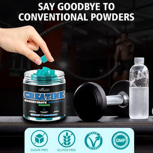 Şekersiz 5g Vegan kreatin monohidrat Gummies hizmet kas kazanç ve erkekler ve kadınlar için kurtarma lal - Product Image 3