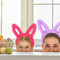 Yeni varış Light up Bunny kulaklar kafa LED tavşan kulaklar Headpiece Glow Hairband cadılar bayramı kostüm saç için