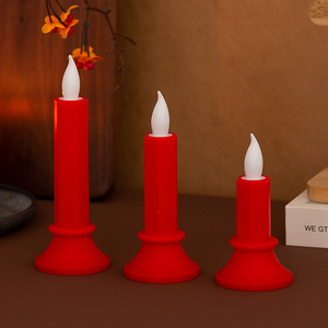 Decoraciones Navideñas al por Mayor, Lámpara LED Roja Electrónica con Forma de Vela, Adorno de Escritorio para Bodas y Fiestas, Accesorios para Crear Ambiente - Product Image 4
